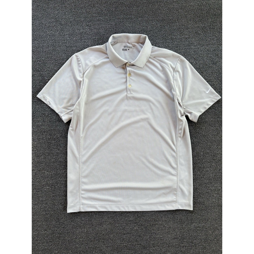 Nike Golf Tour Performance Dri-FIT Polo Shirt Mens Large Gray Short Sleeve